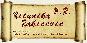Milunika Rakićević vizit kartica